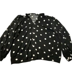7th Avenue Black and White Polka Dot Blouse